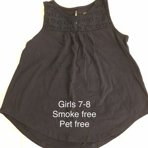 Beautiful Navy Girls Sleeveless Tank 7/8